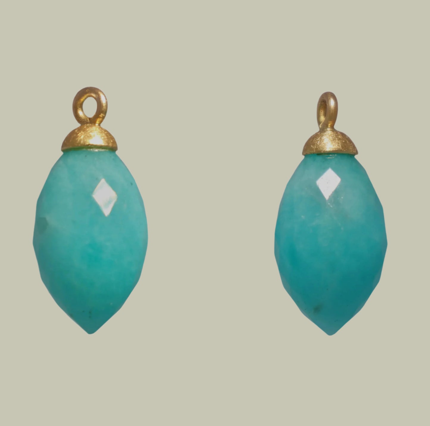 Amazonite drop-shaped attachments
